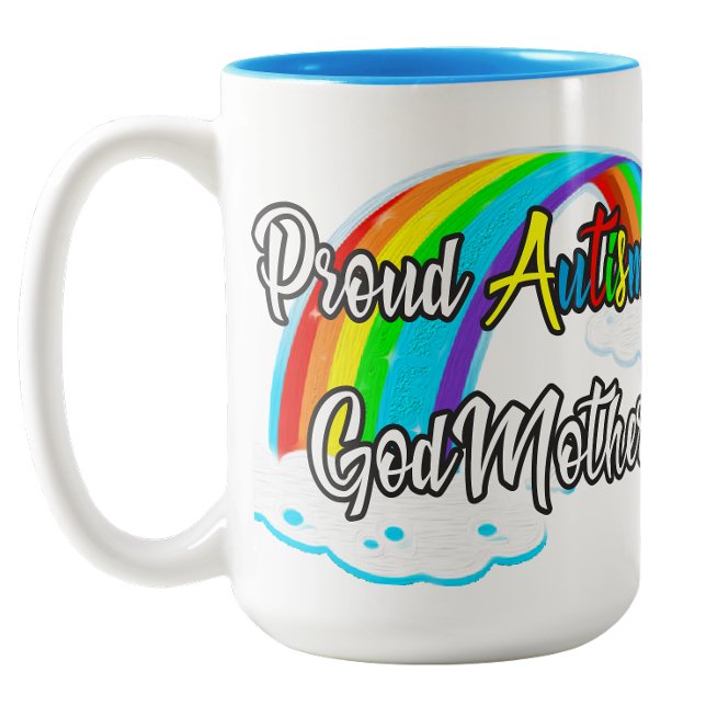 Caneca De Café Em Dois Tons Avó Orgulhosa do Autismo (Proud Autism Godmother Two-Tone Coffee Mug)