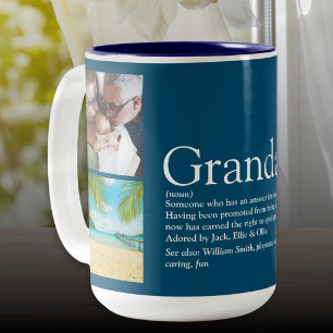 Caneca De Café Em Dois Tons Avô Papai Definição Colagem de Fotos