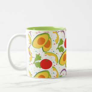Caneca De Café Em Dois Tons Avocado Tomato Salad Greenery Padrão