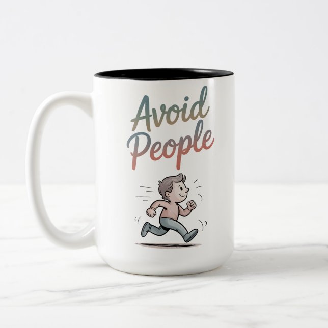 Caneca De Café Em Dois Tons Avoid People (Esquerda)
