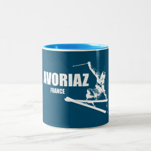 Caneca De Café Em Dois Tons Avoriaz France Skier