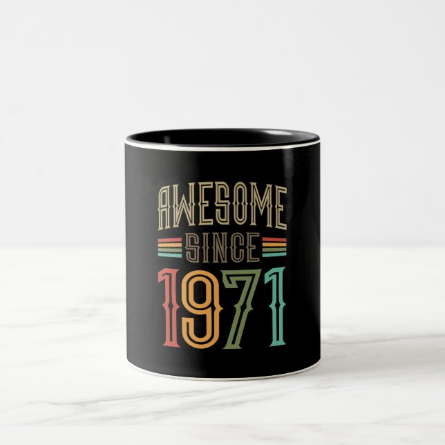 Caneca De Café Em Dois Tons Awesome Since 1971 51st Birthday Funny Retro (Centro)