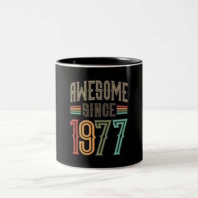 Caneca De Café Em Dois Tons Awesome Since 1977 45th Birthday Funny Retro (Centro)