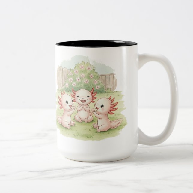 Caneca De Café Em Dois Tons Axolote Bebê & Amigos (Direita)