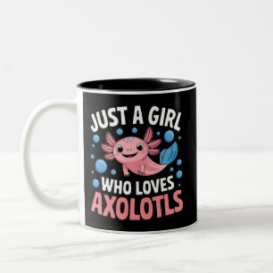Caneca De Café Em Dois Tons Axolotl Kawaii Apenas Uma Garota Que Ama Axolotls 