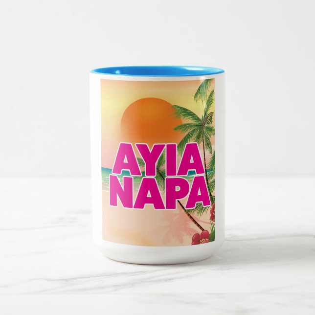Caneca De Café Em Dois Tons Ayia Napa Holiday poster (Centro)