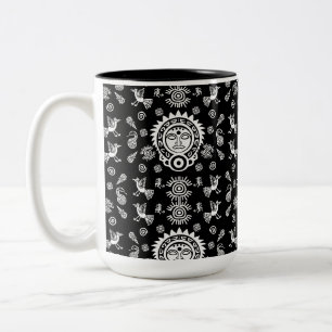 Caneca De Café Em Dois Tons Aztec Art Home Decor Mexicano
