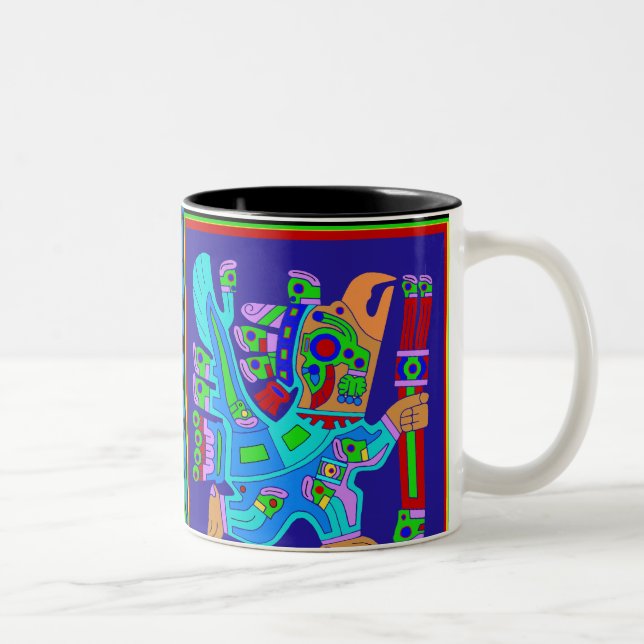 Caneca De Café Em Dois Tons Aztec Eagle Guerreiro Deus (Direita)