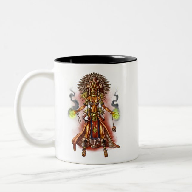 Caneca De Café Em Dois Tons Aztec mitologia Deus Manágua (Esquerda)