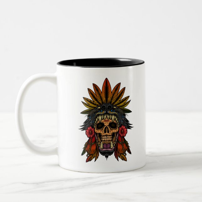 Caneca De Café Em Dois Tons Aztec Warrior (Esquerda)
