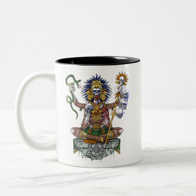 Caneca De Café Em Dois Tons Aztec Warrior Shaman (Esquerda)