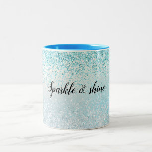 Caneca De Café Em Dois Tons Azul Aqua Brilhante Brilhante