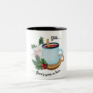 Caneca De Café Em Dois Tons Azul, Bonito, Diversão Ilustrativa, Natal Engraçad