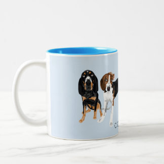 Caneca De Café Em Dois Tons Azul da mamã do Coonhound