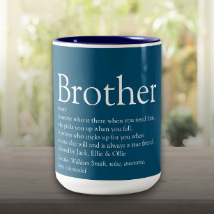 Caneca De Café Em Dois Tons Azul de definição do melhor irmão do mundo