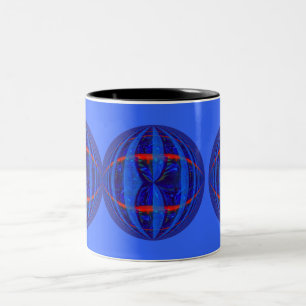 Caneca De Café Em Dois Tons Azul Escuro, azul-redondo, azul-escuro