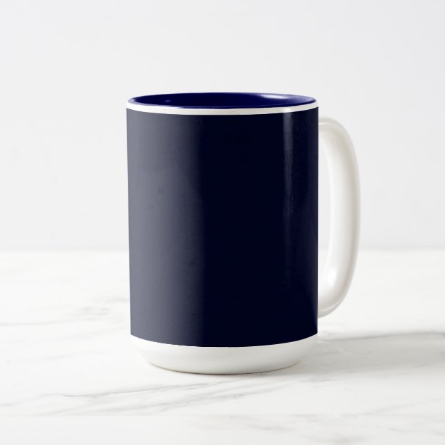 Caneca De Café Em Dois Tons Azul Escuro Elegante e Simples (Frente Esquerda)