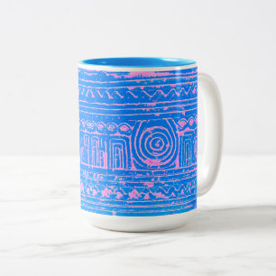 Caneca De Café Em Dois Tons Azul Mesopotâmico Sumeriano Antigo