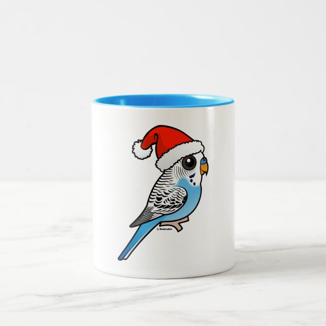 Caneca De Café Em Dois Tons Azul papai noel (Centro)