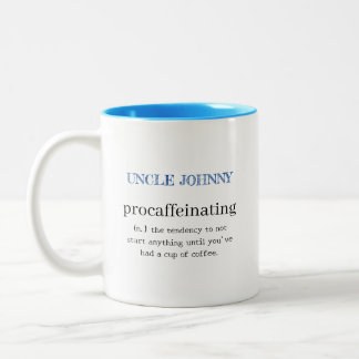 Caneca De Café Em Dois Tons Azul personalizado de procafeinação