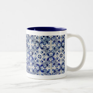 Caneca De Café Em Dois Tons Azulejo