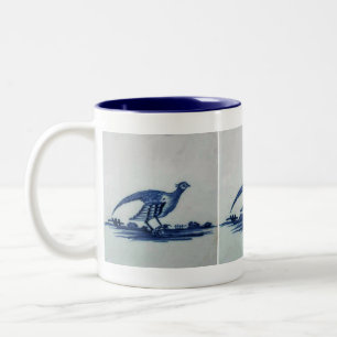 Caneca De Café Em Dois Tons Azulejo Azul Antecipado - Agrupamento na Grama