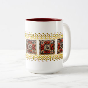 Caneca De Café Em Dois Tons Azulejo Copta