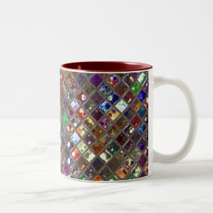 Caneca De Café Em Dois Tons Azulejo de duas cores multicolorido impressão