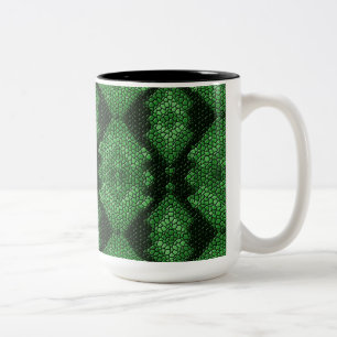Caneca De Café Em Dois Tons Azulejos de mosaicos de diamantes verdes - Mug pad