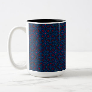 Caneca De Café Em Dois Tons Azulejos decorativos padrão floral