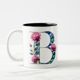 Caneca De Café Em Dois Tons B Mug de café - Design floral para doação