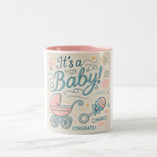 Caneca De Café Em Dois Tons Baby Arrival Mug   Parabéns Novos Pais