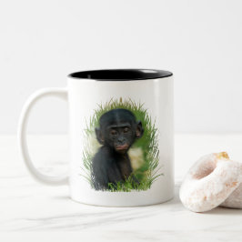 Caneca De Café Em Dois Tons Baby Bonobo Ape