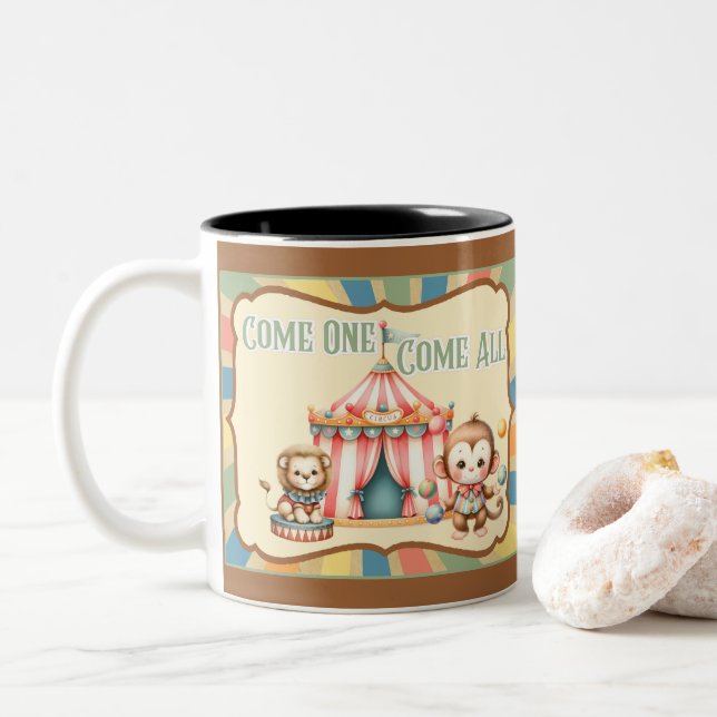 Caneca De Café Em Dois Tons Baby Circus (Com Donut)