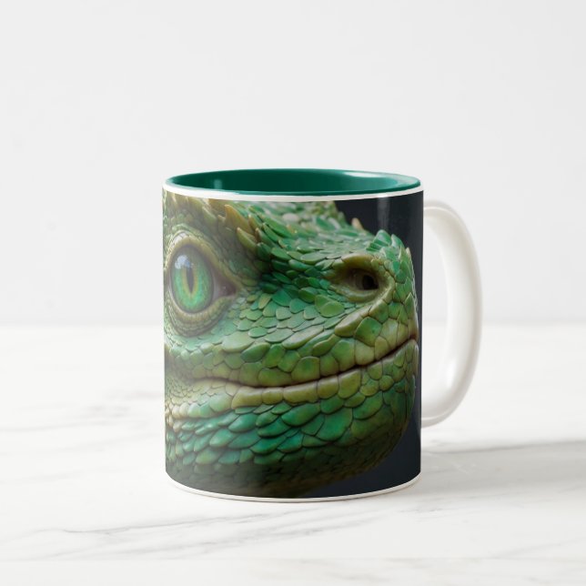Caneca De Café Em Dois Tons Baby Dragon Fantasy Art (Frente Esquerda)