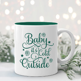 Caneca De Café Em Dois Tons Baby É Frio Lá Fora Roteiro Evergreen