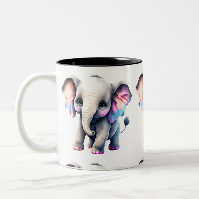 Caneca De Café Em Dois Tons Baby Elephant (Esquerda)