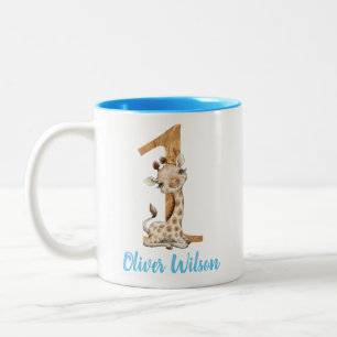 Caneca De Café Em Dois Tons Baby Giraffe primeiro aniversario Café De Dois To
