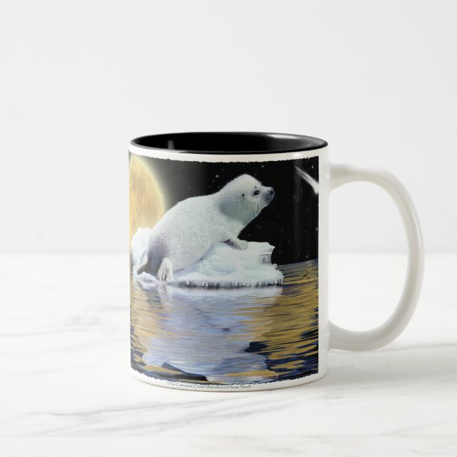 Caneca De Café Em Dois Tons Baby Harp Seal Wildlife Supporter Gift Mug (Direita)