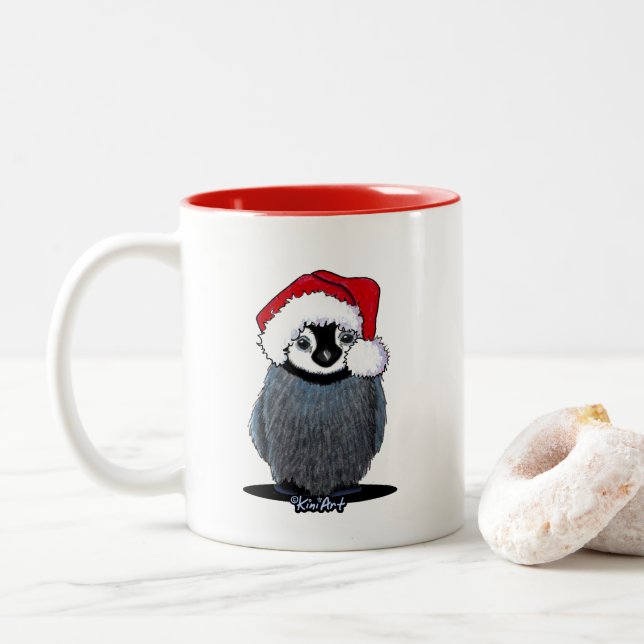 Caneca De Café Em Dois Tons Baby Penguin Christmas Mug (Com Donut)
