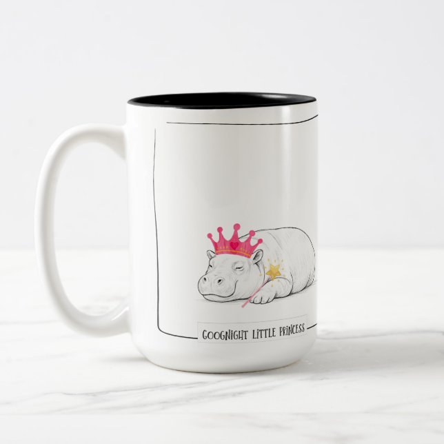 Caneca De Café Em Dois Tons Baby Pygmy Hippo Princess Mug (Esquerda)