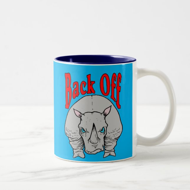 Caneca De Café Em Dois Tons Back Off Rhino (Direita)