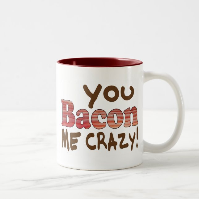 Caneca De Café Em Dois Tons Bacon Crazy (Direita)