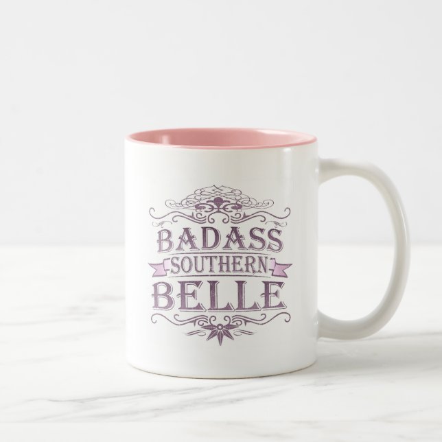 Caneca De Café Em Dois Tons Badass Bell do sul (bandeira) (Direita)