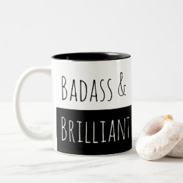 Caneca De Café Em Dois Tons Badass & manhã brilhante