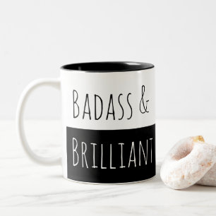 Caneca De Café Em Dois Tons Badass & manhã brilhante