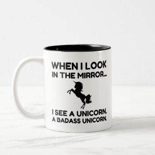 CANECA DE CAFÉ EM DOIS TONS BADASS UNICORN