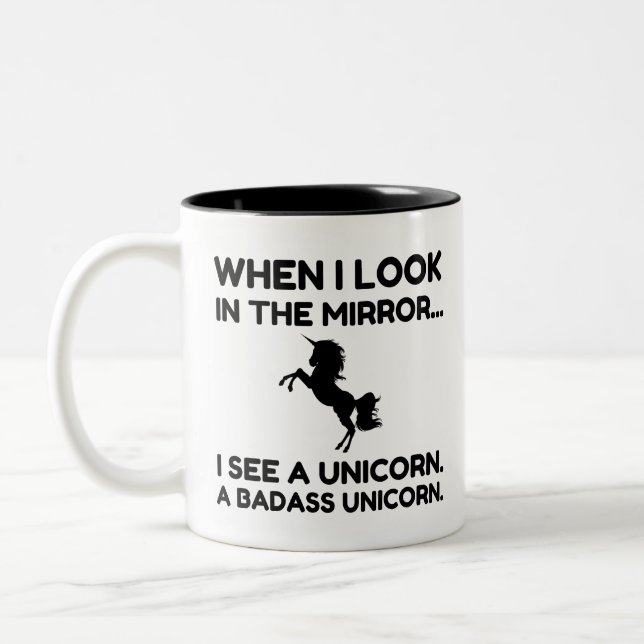 CANECA DE CAFÉ EM DOIS TONS BADASS UNICORN (Esquerda)