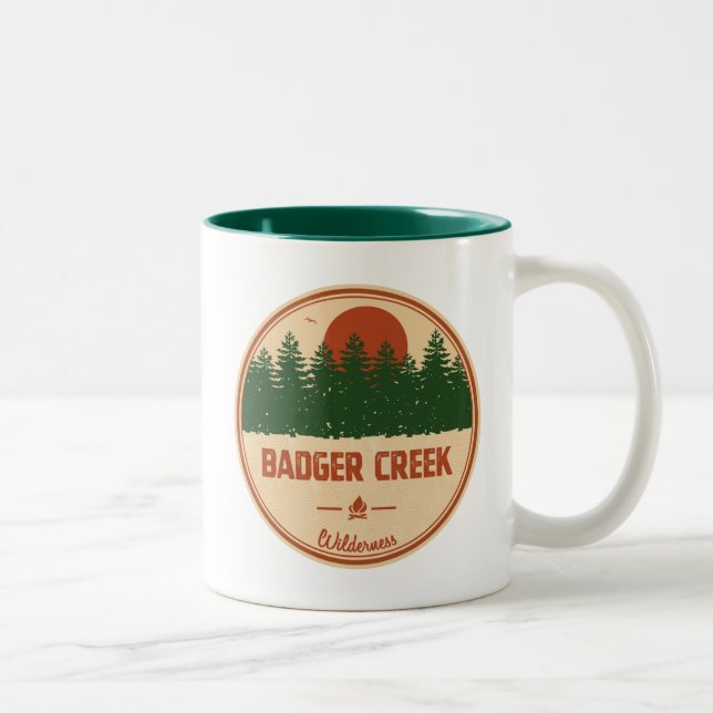 Caneca De Café Em Dois Tons Badger Creek Wilderness Oregon (Direita)