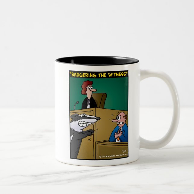 Caneca De Café Em Dois Tons "Badgering a testemunha " (Direita)
